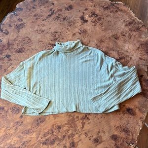 Cropped turtleneck, cropped shirt, turtleneck, olive green turtleneck, fall